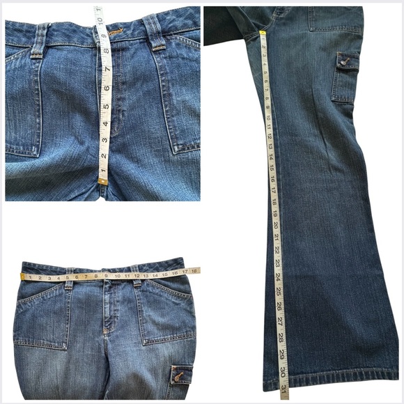 Vintage Old Navy Cargo Pocket Bootcut Fall 2002 Y2K Jeans Size 12 **READ** - Picture 8 of 16